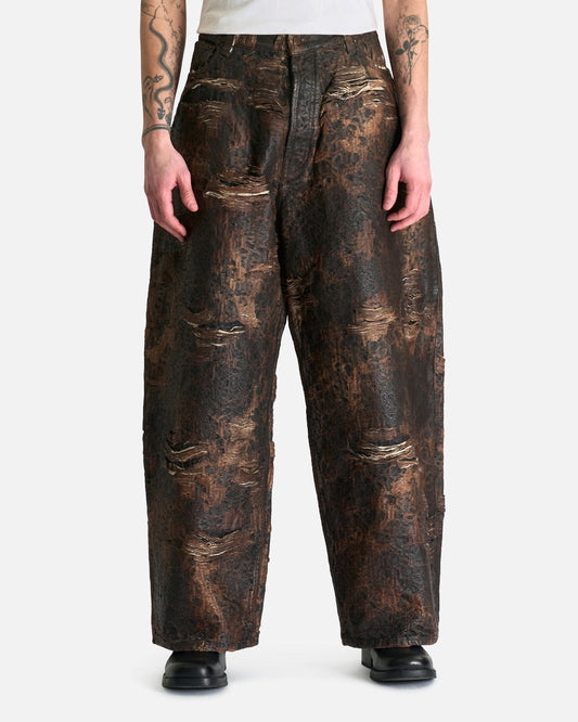 Acne Studios Men's Pants 2023 Distressed Monogram Jeans in Brown