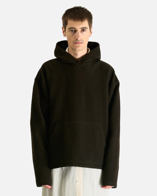 Rier Men Sweaters Fleece Hoodie in Tourbe