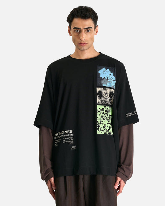 Dries Van Noten Men's Shirts Hemmings PR LS T-Shirt in Black