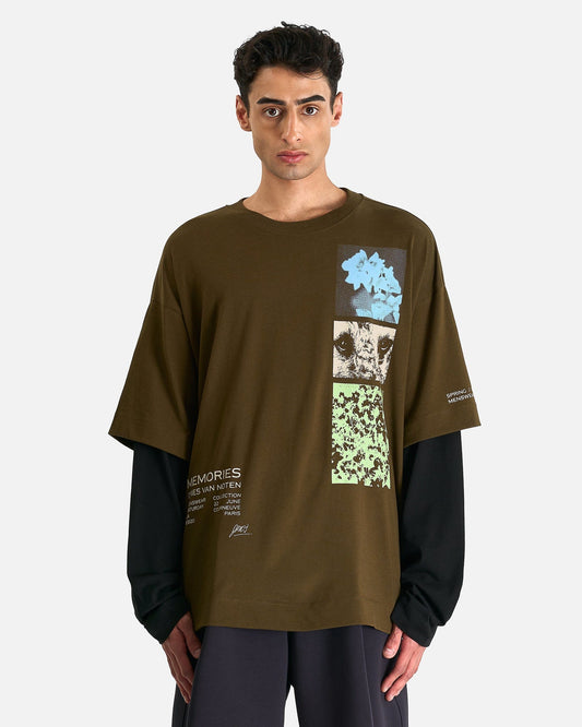 Dries Van Noten Men's Shirts Hemmings PR LS T-Shirt in Khaki