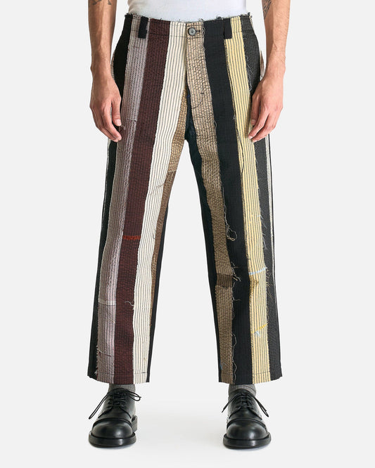 AUBERO Men's Pants Off-Cuts Stripe Pants in Multi