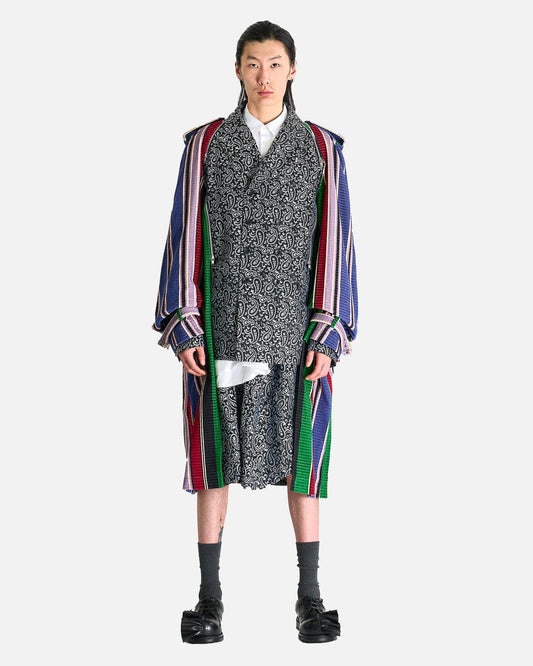 Comme des Garcons HOMME PLUS Men's Coat Paneled Patchwork Coat in Multi