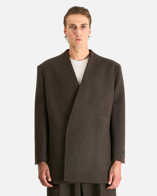 Fear of God Men's Jackets Relaxed Lapelless Blazer in Melange Mocha