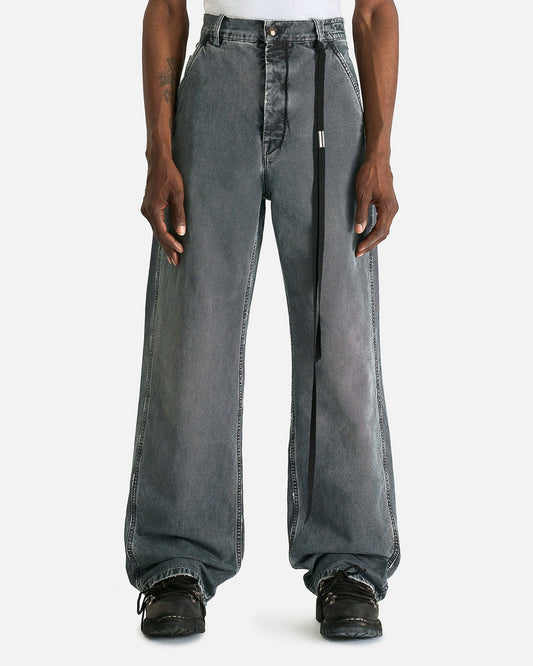 Ann Demeulemeester Men's Pants Roman Workwear Comfort Trousers in Faded Black