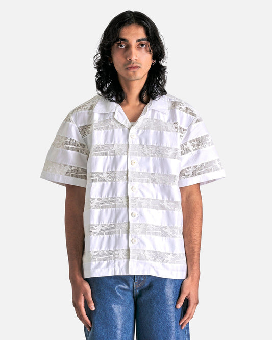 Bode Men's Shirts Tennis Lace SS Shirt in Cream